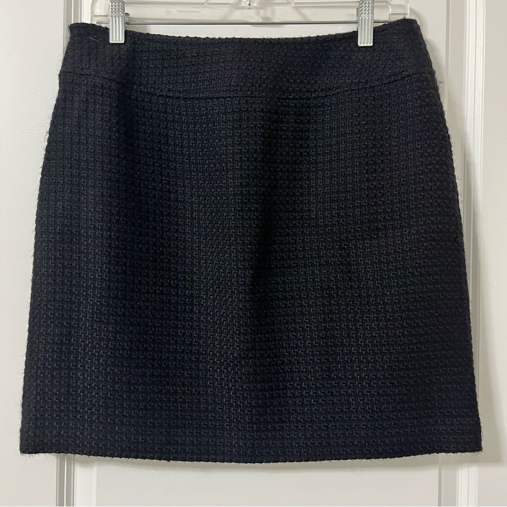 Rafaella Women's Black Tweed Mini Pencil Wool Blend Skirt-Office Winter Sz 8